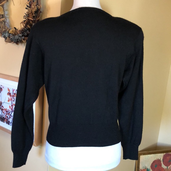 Vintage LIZ CLAIBORNE Size Medium Petite Lambswool Blend Sequin Plaid Carlyle - Picture 6 of 16